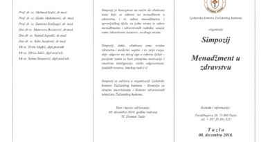 II Obavijest Simpozij Menadžment u zdravstvu II Obavijest Simpozij Menadžment u zdravstvu